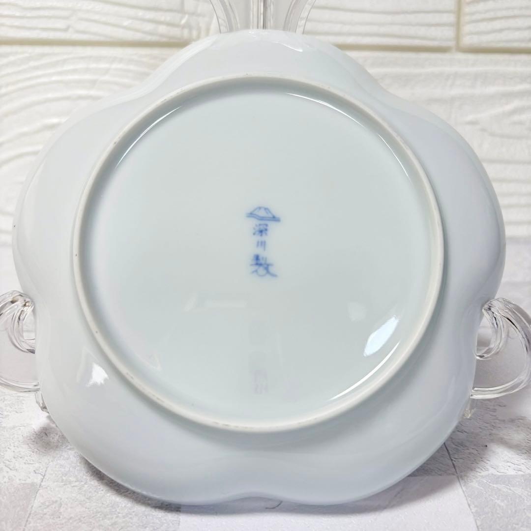 深川製磁 銘々皿揃 和皿 6枚セット 寿赤絵 トリプレット緋 古代呉須