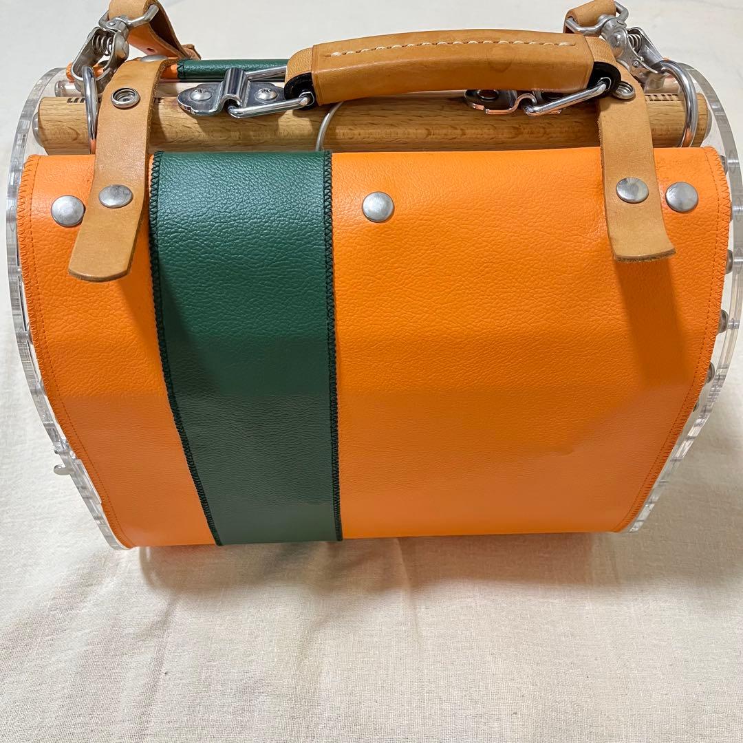 LITTLE BUDDY クリア中型インコ用　オレンジ×グリーン