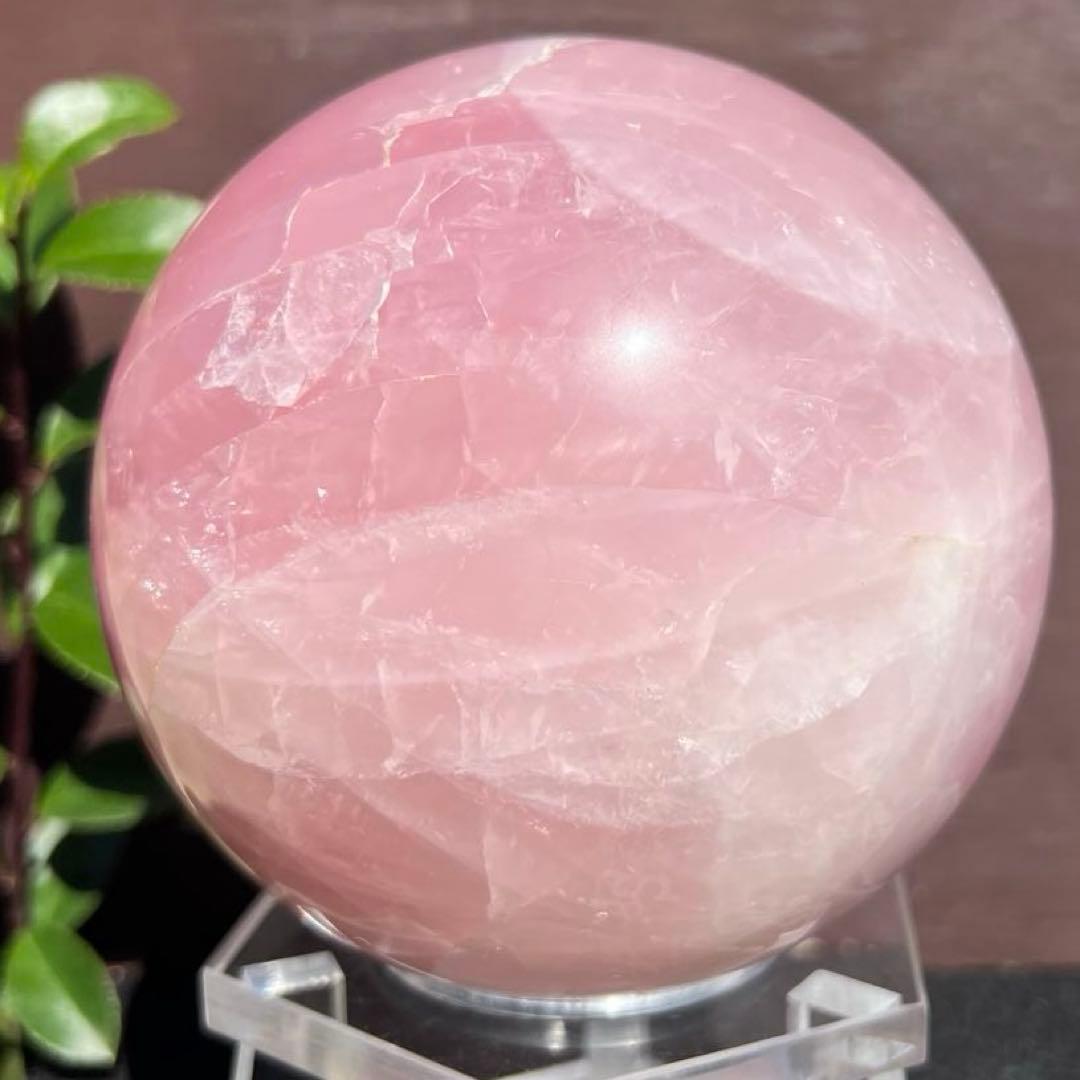 スターローズクォーツ 丸玉 スフィア 紅水晶 天然石 パワーストーン 置物