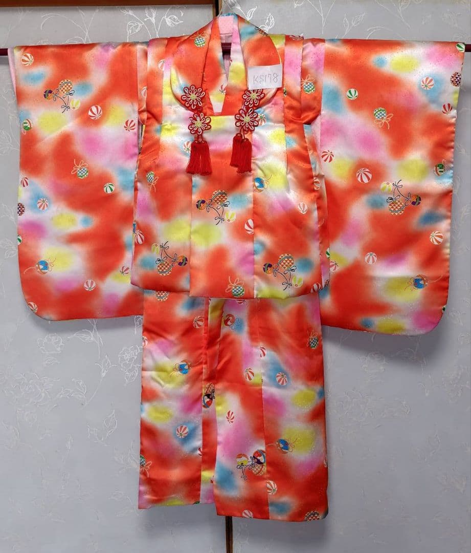 RK178子供着物フルセット6点まとめて着丈92センチ裄丈44センチ3歳用