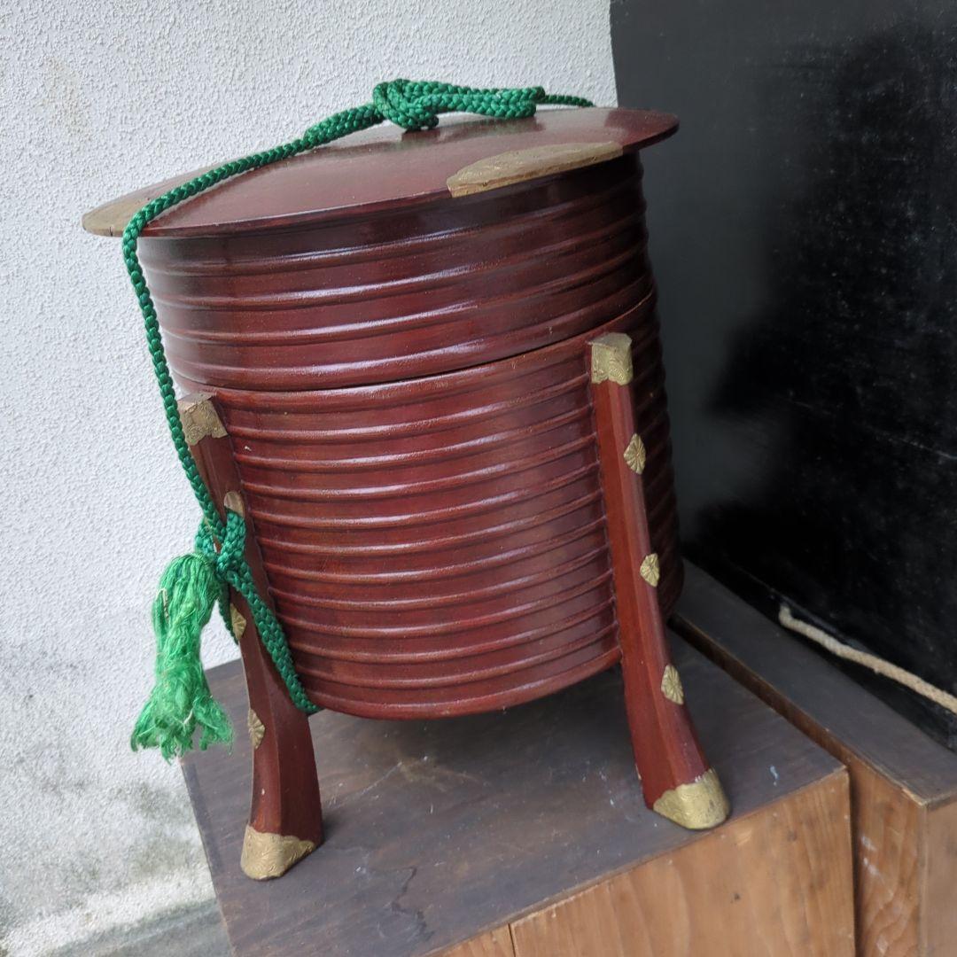 お買い物　骨董　ほかい　大名道具　漆　梨地　木製　2つ