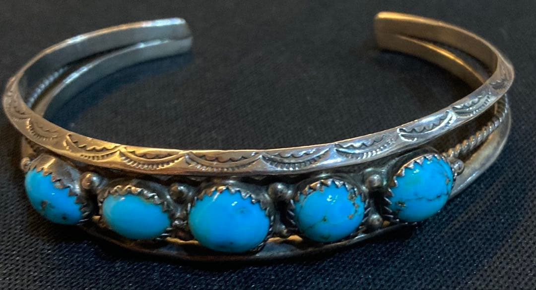 smile ターコイズ バングル 5連 STERLING