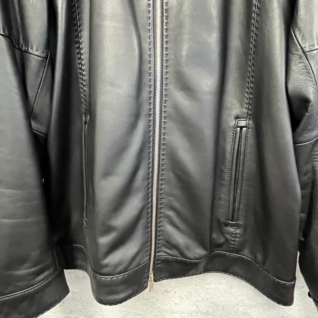 【最終値】ブラックレザースタンドカラーシングルライダース　メンズビギ　美品