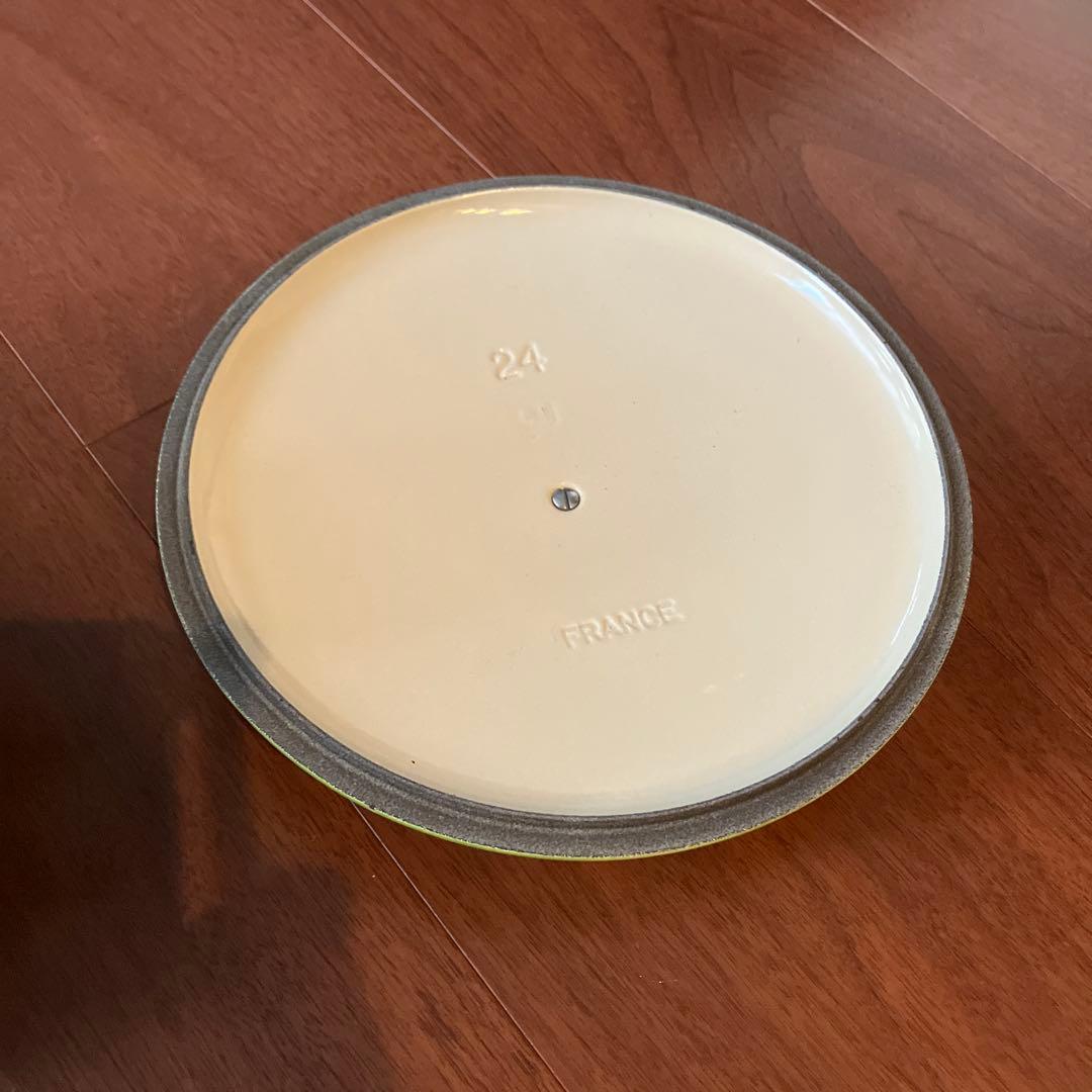 LE CREUSET ミルクパン・ホーロー鍋 グリーン　24cm 中古　保管品