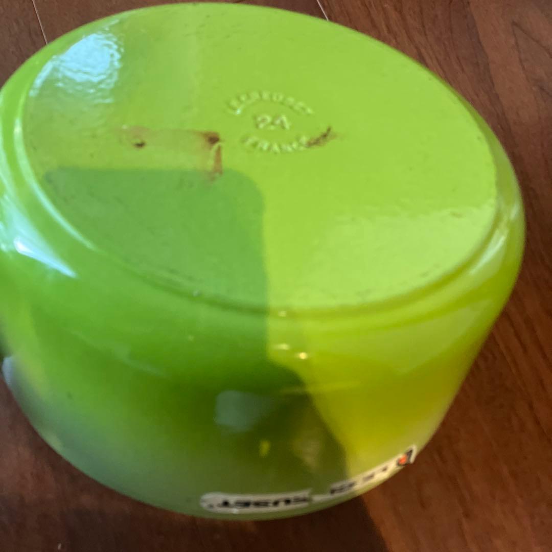 LE CREUSET ミルクパン・ホーロー鍋 グリーン　24cm 中古　保管品