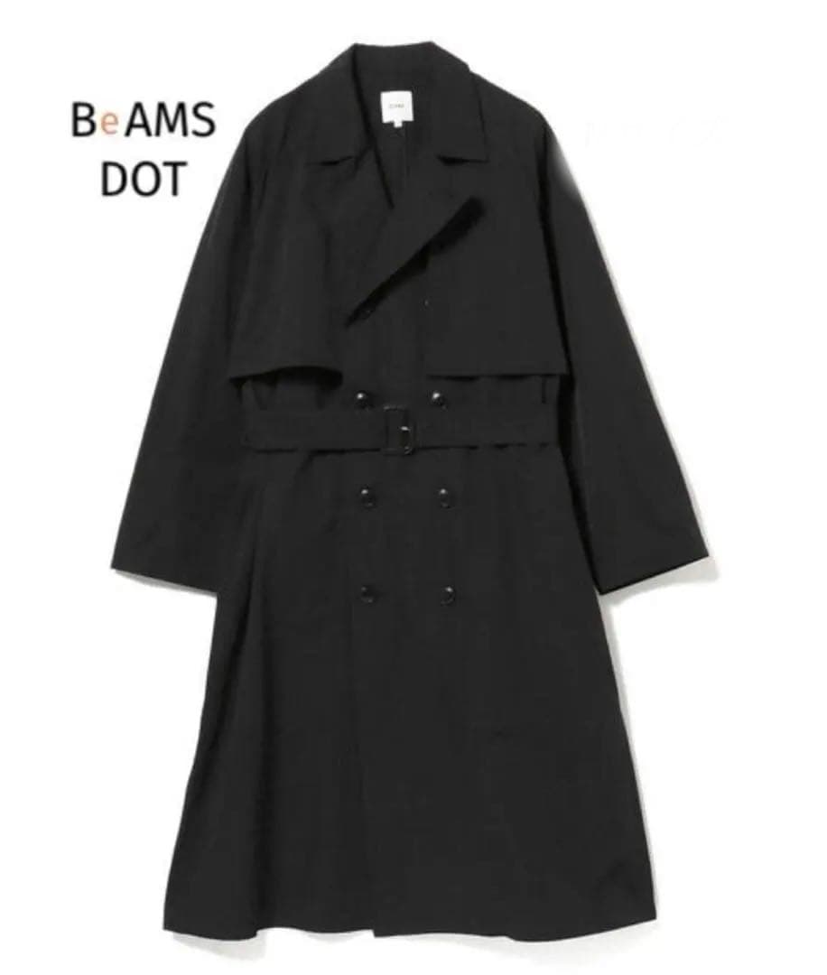BeAMS DOT オーバー トレンチコート　ブラック