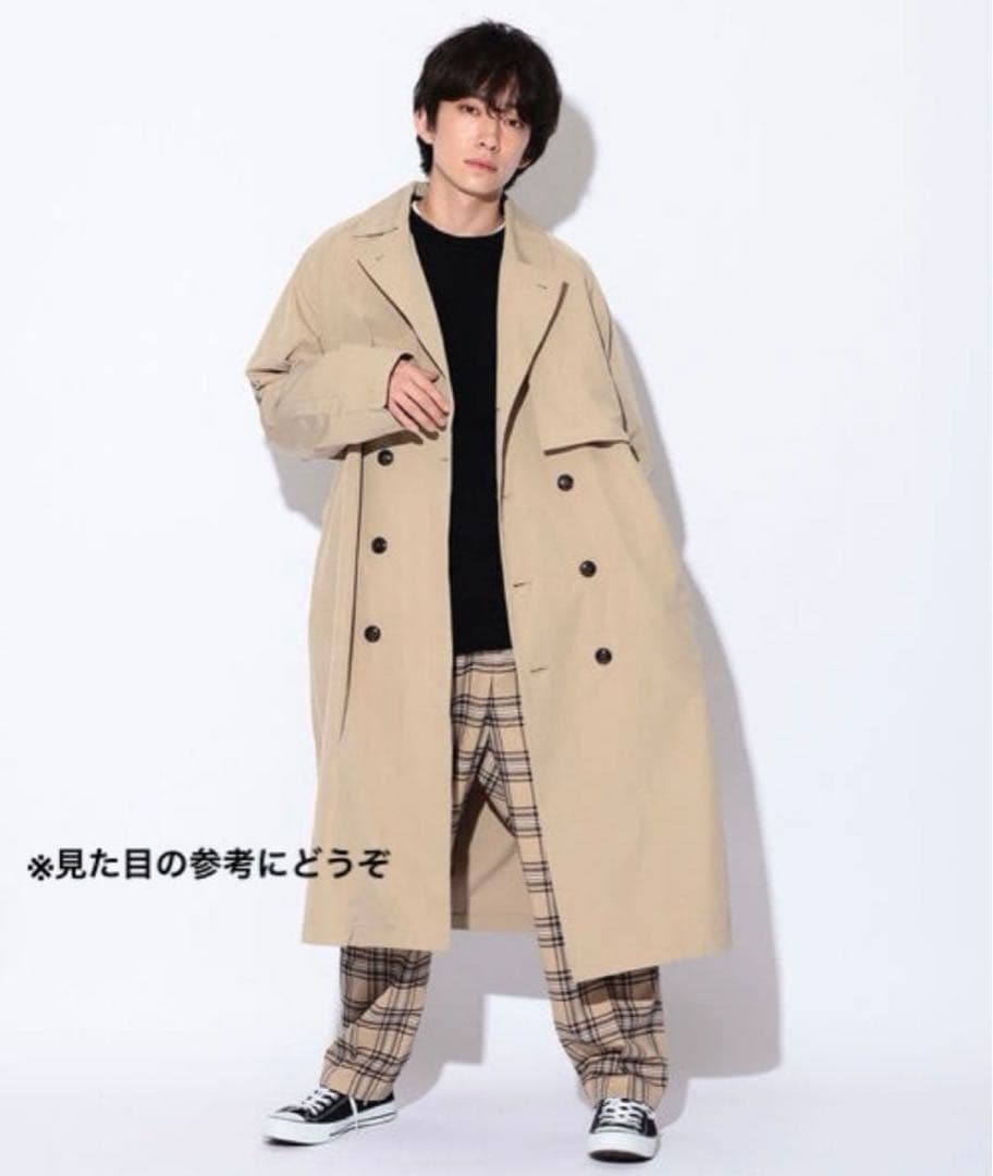 BeAMS DOT オーバー トレンチコート　ブラック