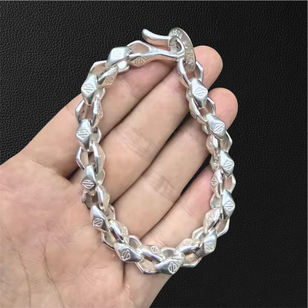 3点セット　S925刻印　ヴィンテージ チェーン　ブレスレット　重厚感　レトロ