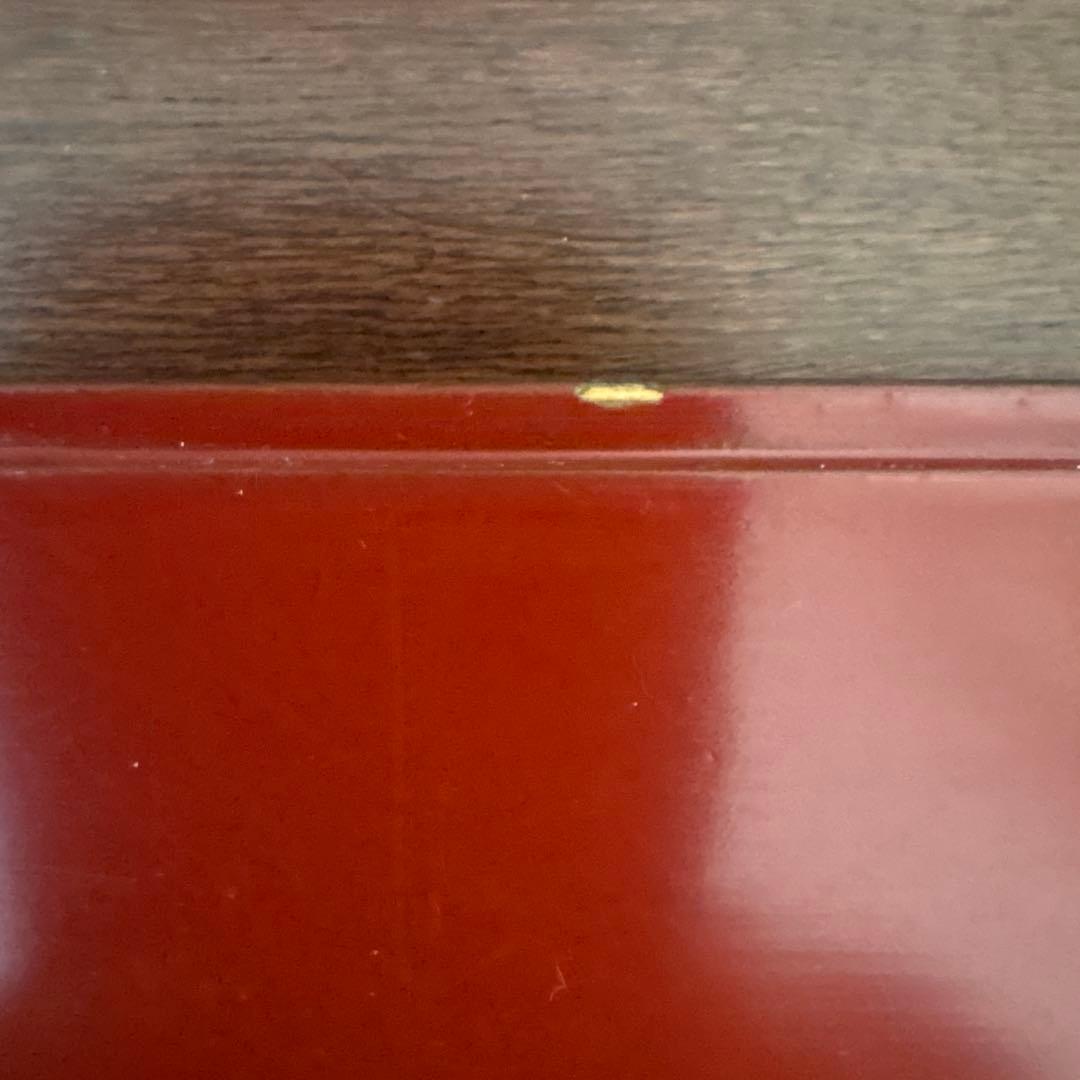 昭和レトロ 漆器 三段重 重箱 角重 民芸文様 蓋なしあり　宝箱　シール入れ