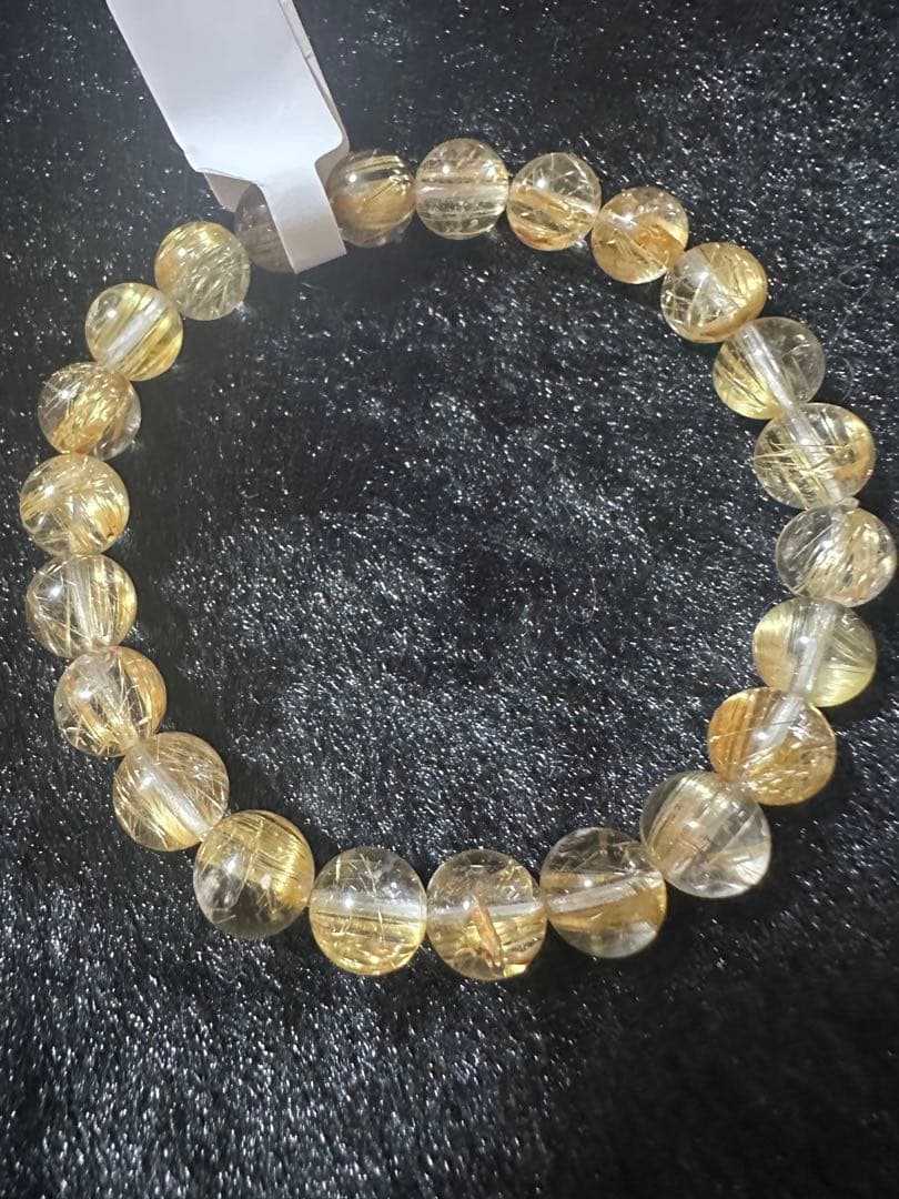 キャッツアイ☆クリアゴールドタイチンルチルブレスレット7m