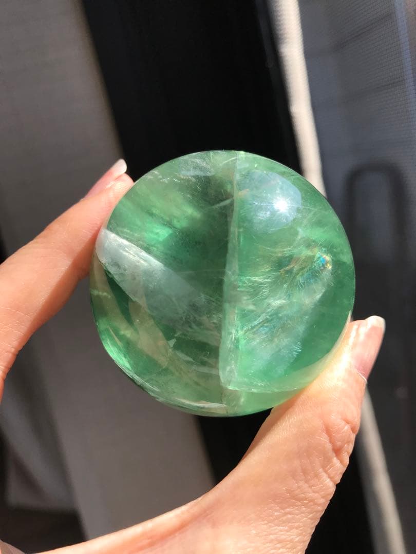 ☘️レア❤︎虹入り❤︎フローライト丸玉 スフィア　蛍石天然石　パワーストーン