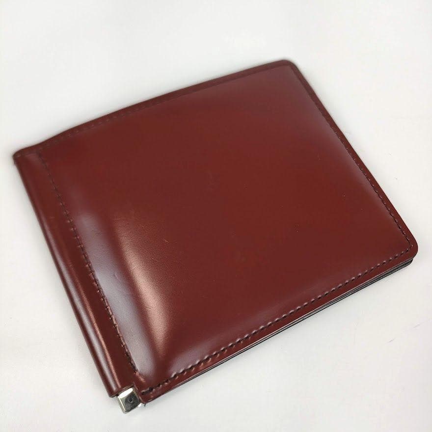 美品 SOMES SADDLE ソメスサドル マネークリップ コードバン 茶