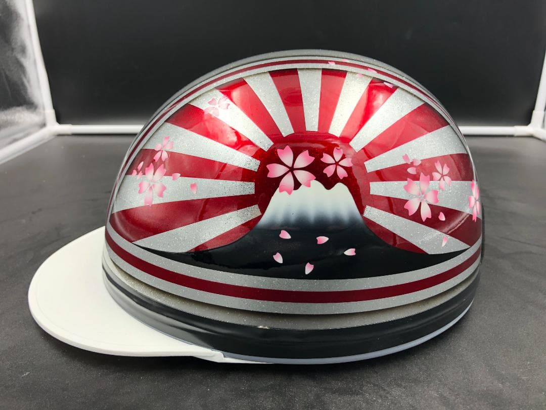 コルク半　カスタム　富士日章　三つボタン　シルバーレッド　ラメ　桜 高級クリヤ