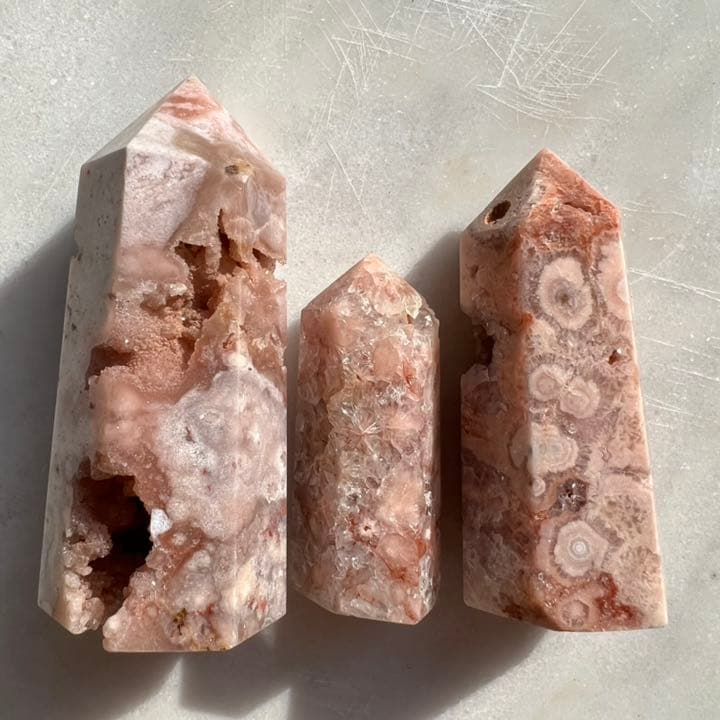 ディープピンクアメジストフラワーアゲート 3P