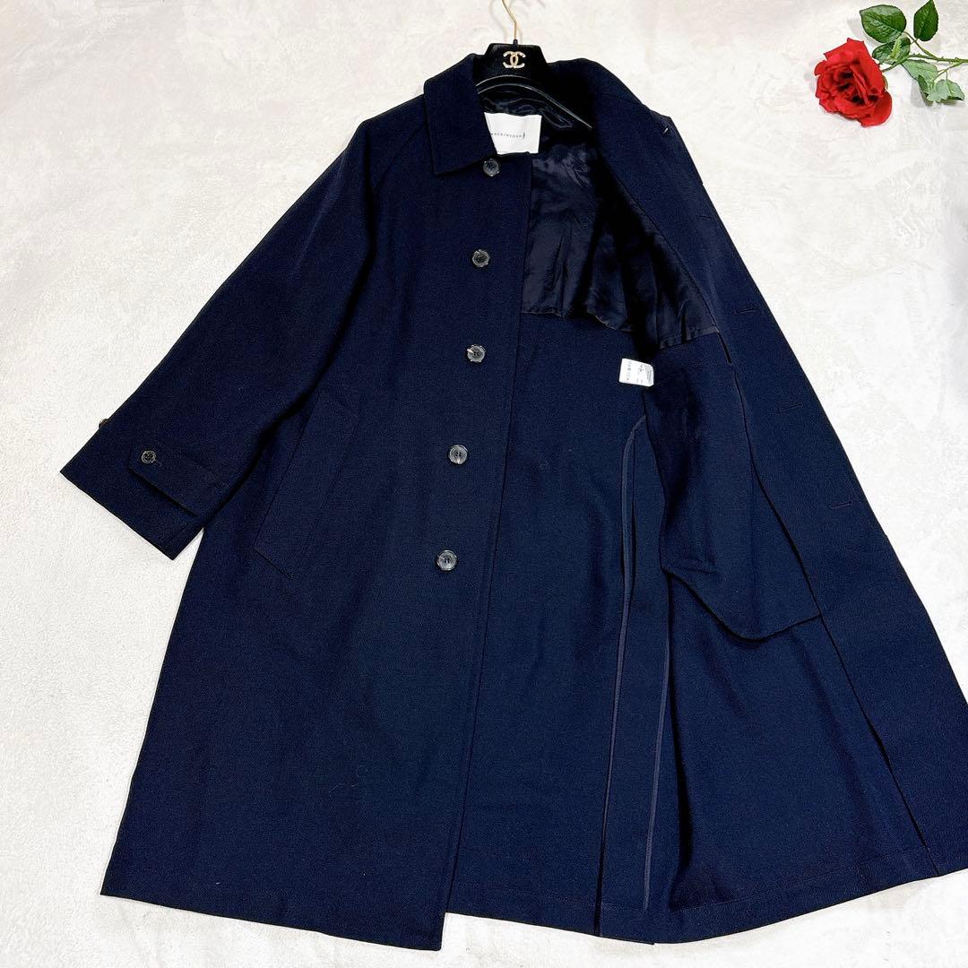 未使用✨　マッキントッシュ　ステンカラーコート　ウール　100% ネイビー
