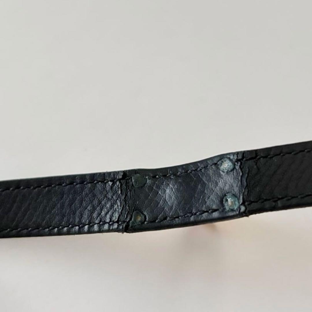エルメス　レザー ブレスレット ブラック　黒　ケリー　ドゥブルトゥール