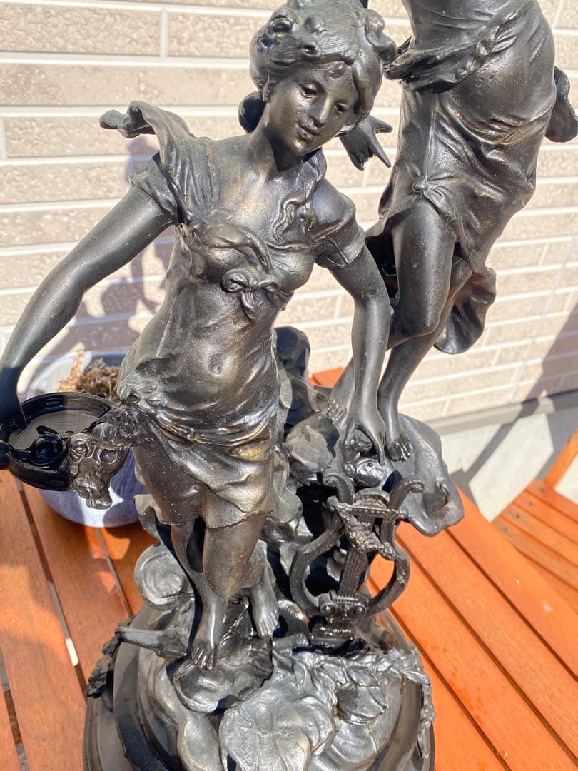 【重厚ブロンズ像｜クラシック調ヴィンテージ・ガーデンオブジェ】