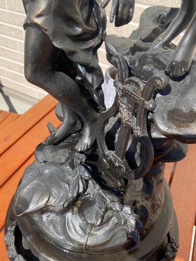 【重厚ブロンズ像｜クラシック調ヴィンテージ・ガーデンオブジェ】