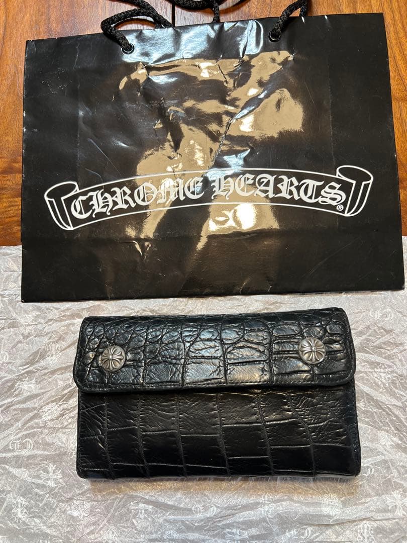 早い物勝❗️本物Chrome Hearts WAVE・豪華アリゲーター黒色カスタム