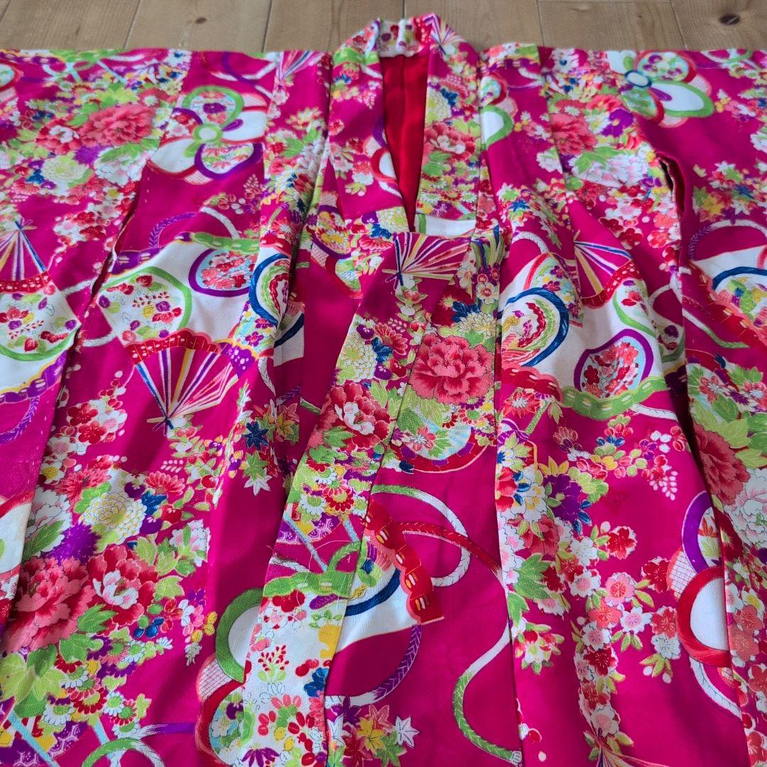 アンティーク着物　七五三　【マゼンタピンク】