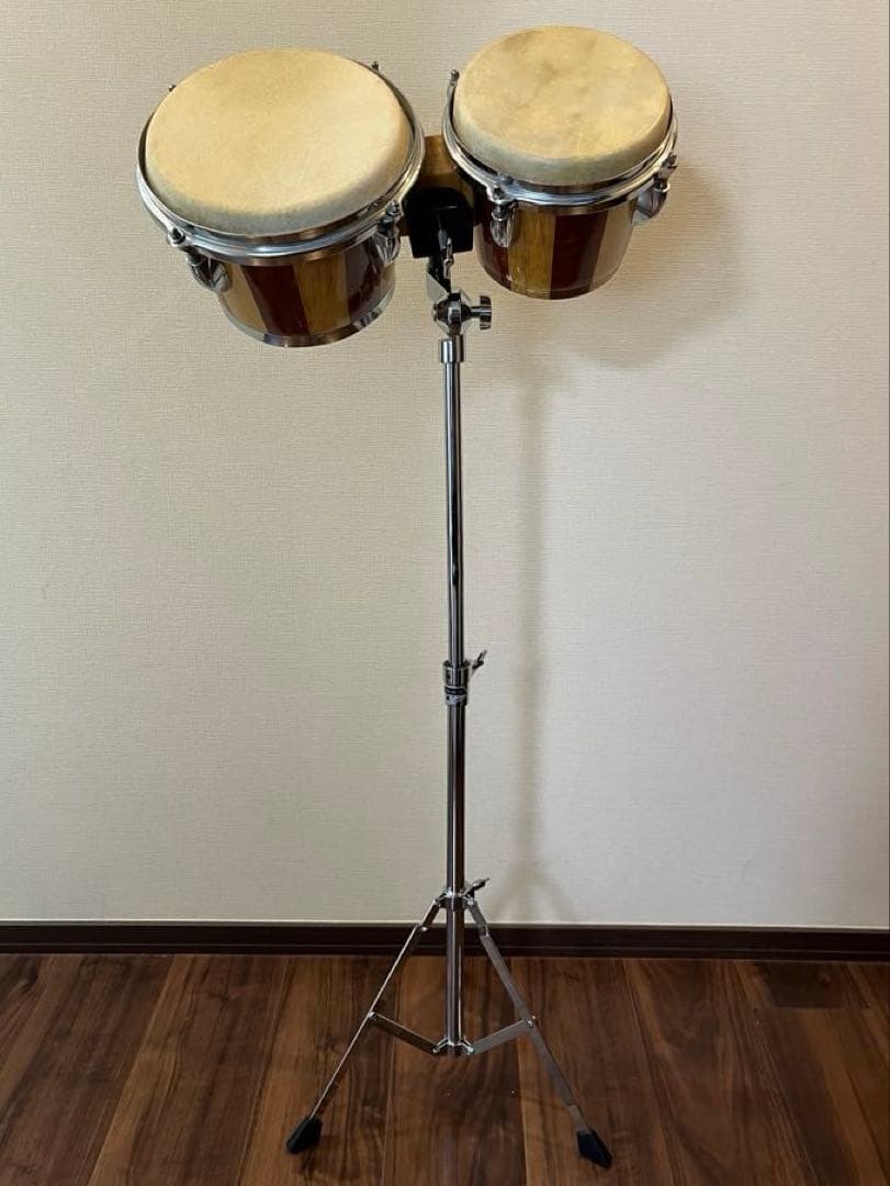 KIKUTANI MUSIC 木製ボンゴ スタンド付き