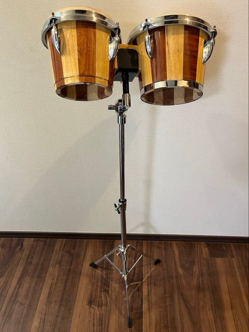 KIKUTANI MUSIC 木製ボンゴ スタンド付き