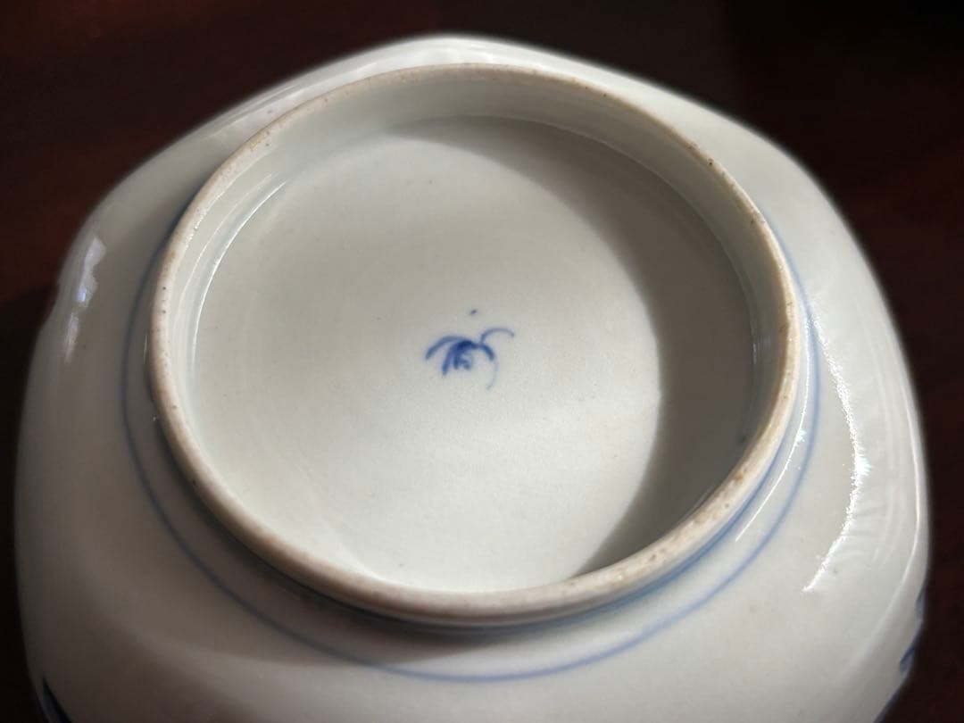 オールド香蘭社 南天図金彩 六角小鉢 6客