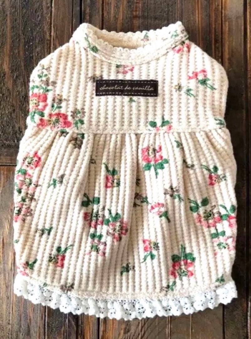 アトリエgg ワッフルワンピース　花柄ワンピース❤︎ 18 長袖