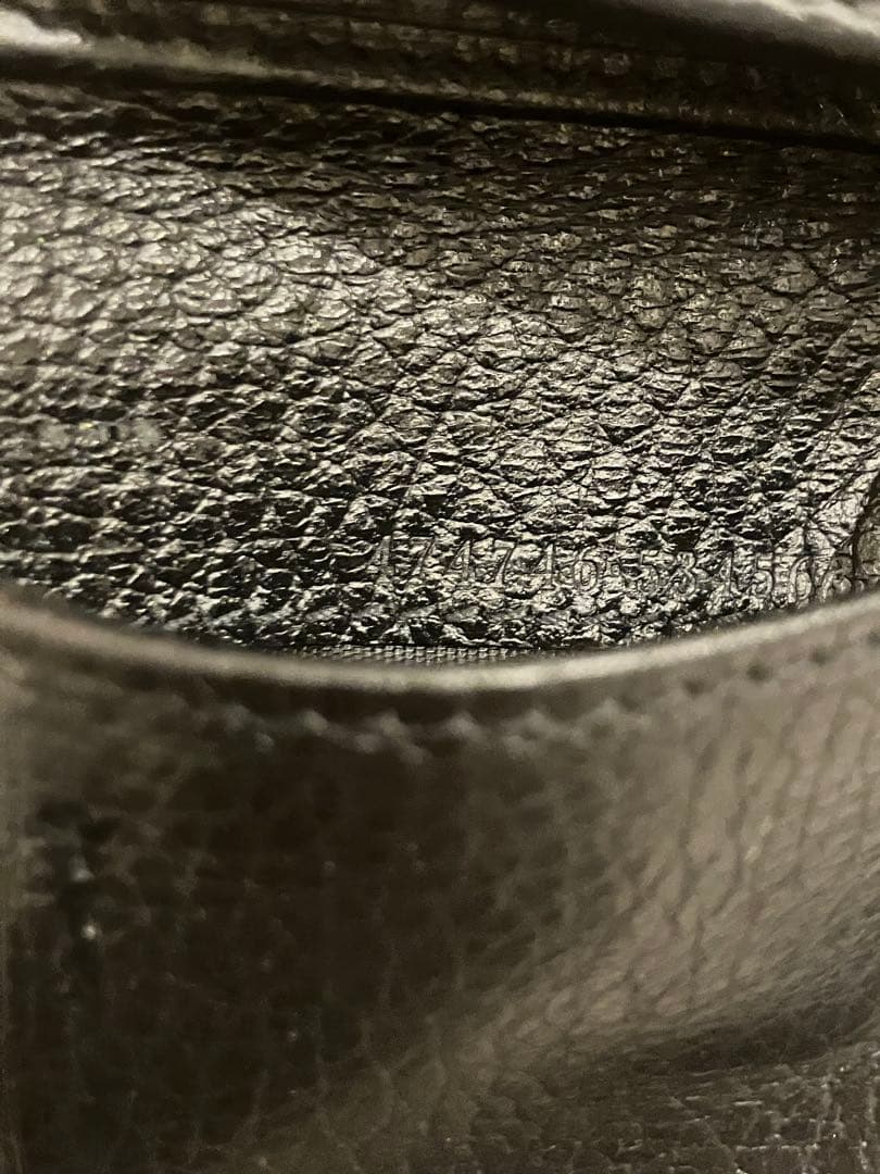 GUCCI グッチ　ダブルG マーモント　黒　レザー三つ折り財布　ウォレット