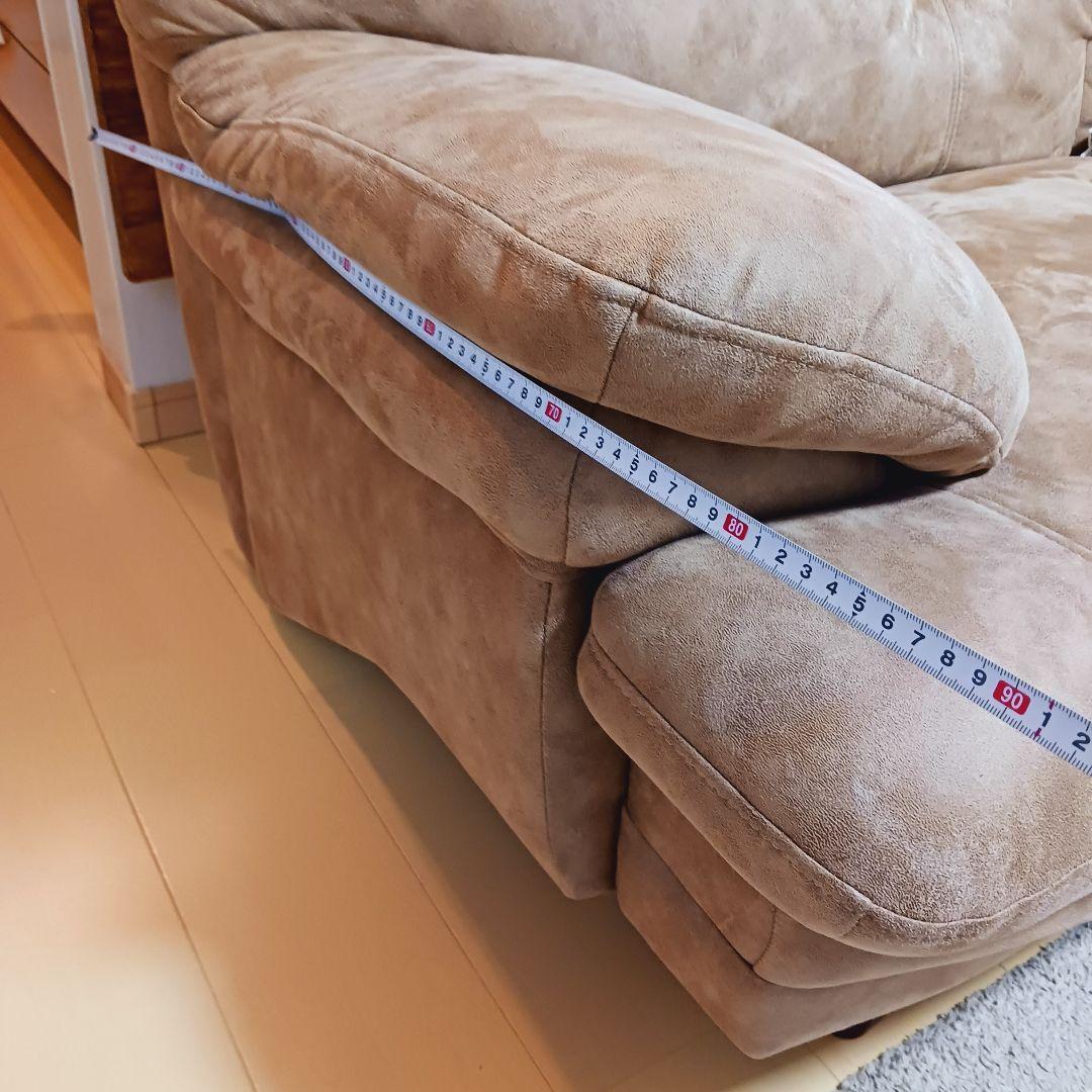 3人掛け ソファ レザーファブリック ブラウン ふかふか