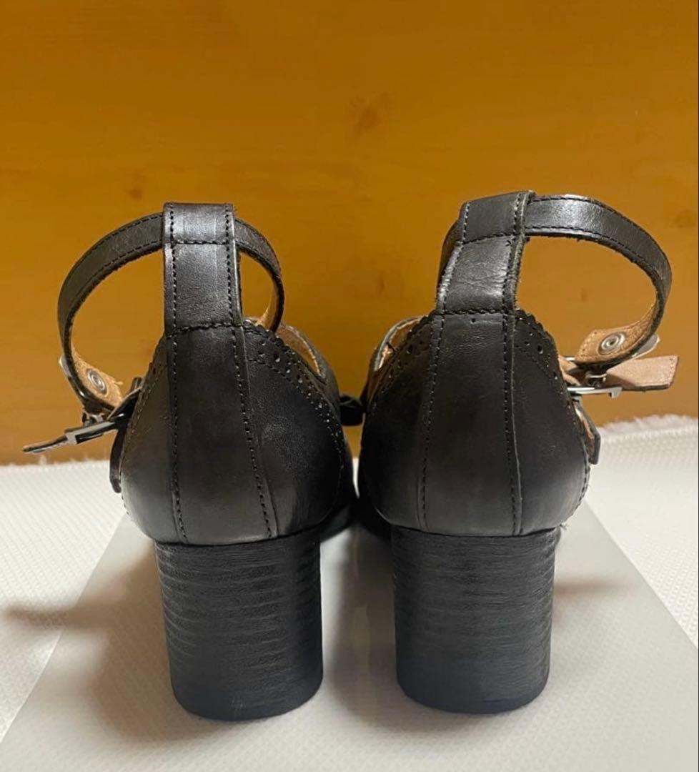 ジェーンマープル ストラップリボンパンプス ブラックL Jane Marple