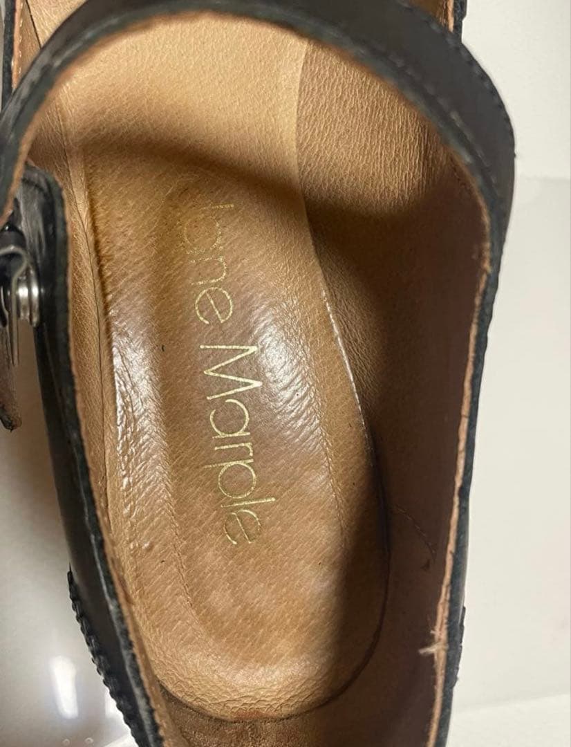 ジェーンマープル ストラップリボンパンプス ブラックL Jane Marple