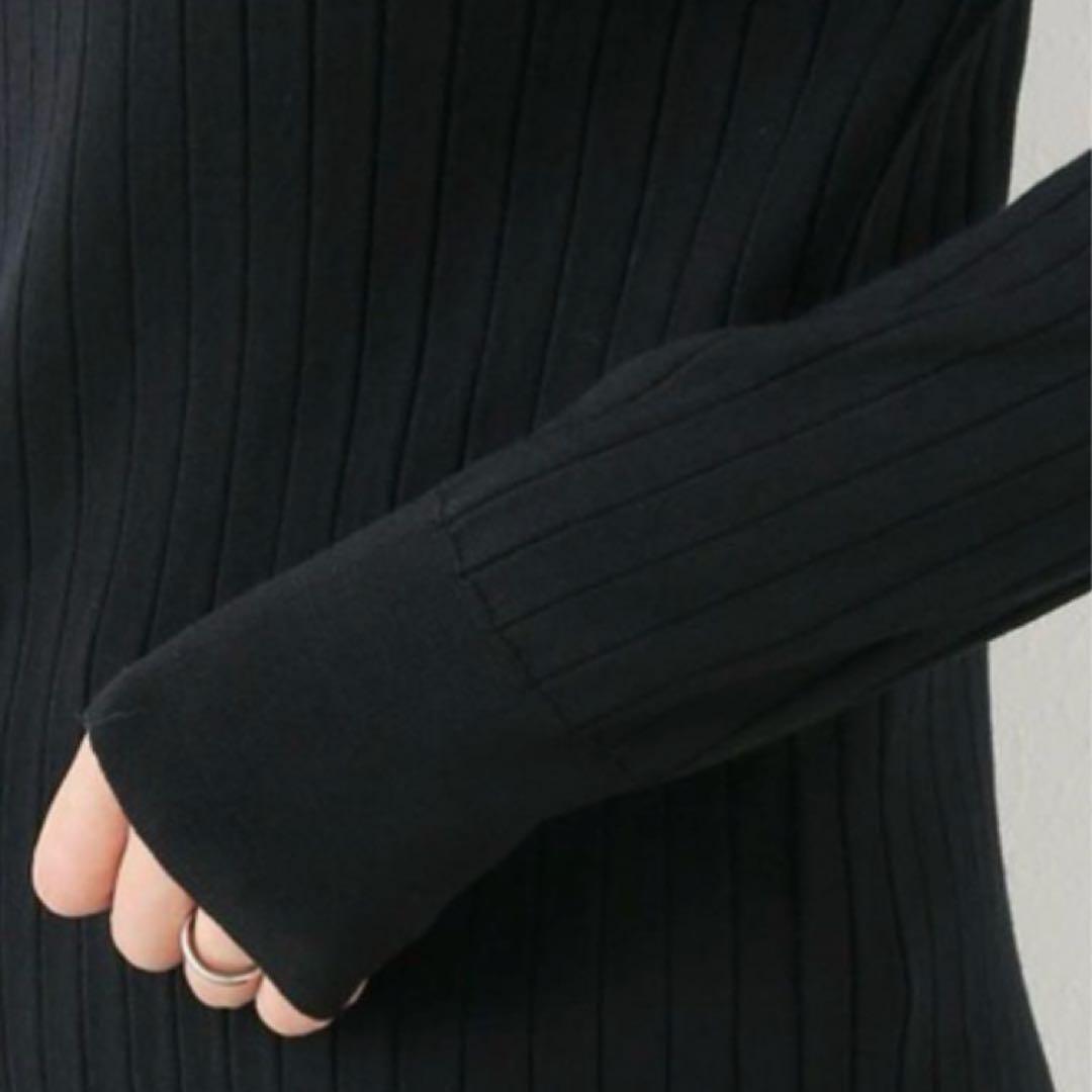 【極美品】MUSE Deuxieme Classe シルク混リブニット ブラック