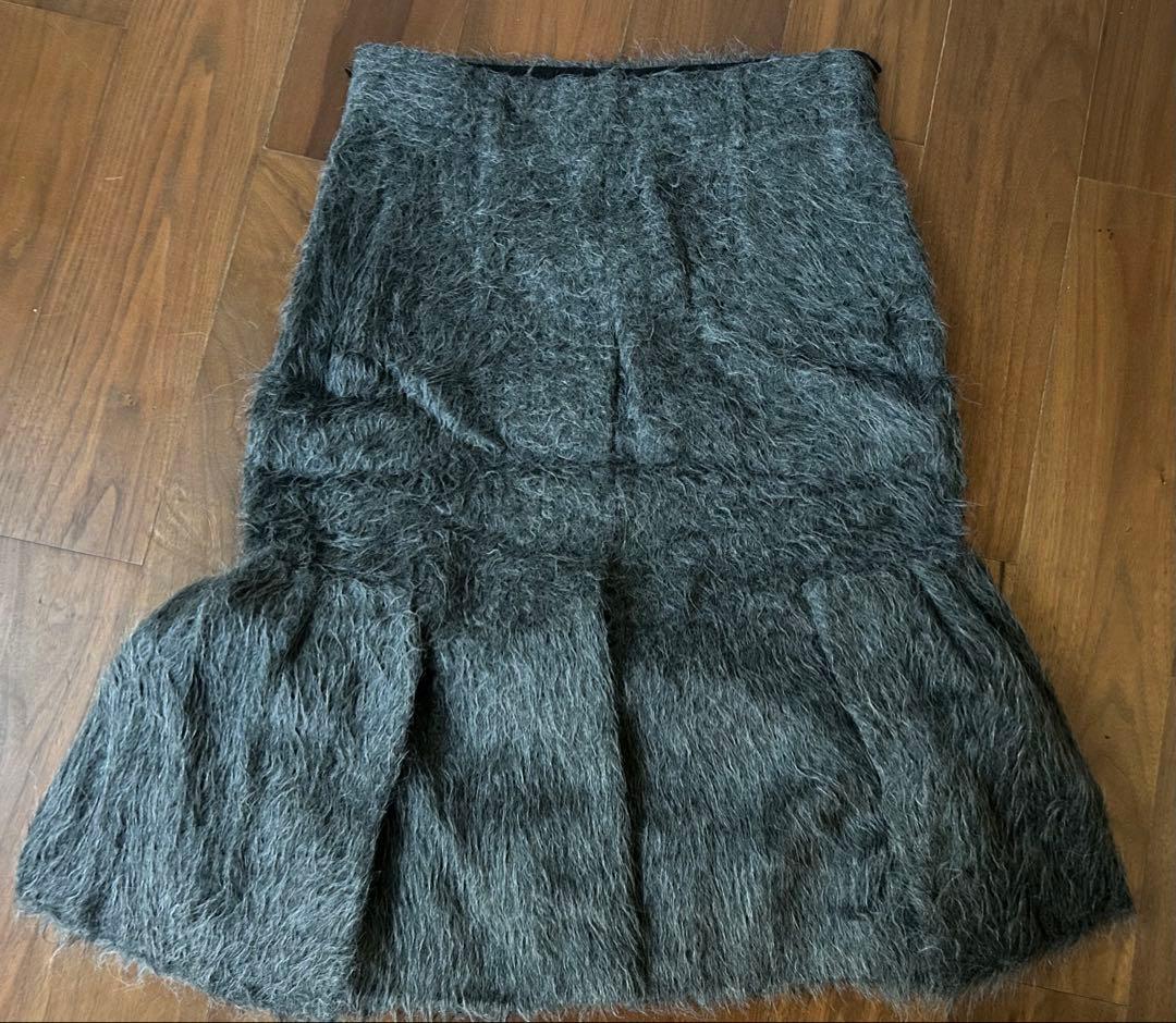 プラダPRADA グレー　アルパカスカート