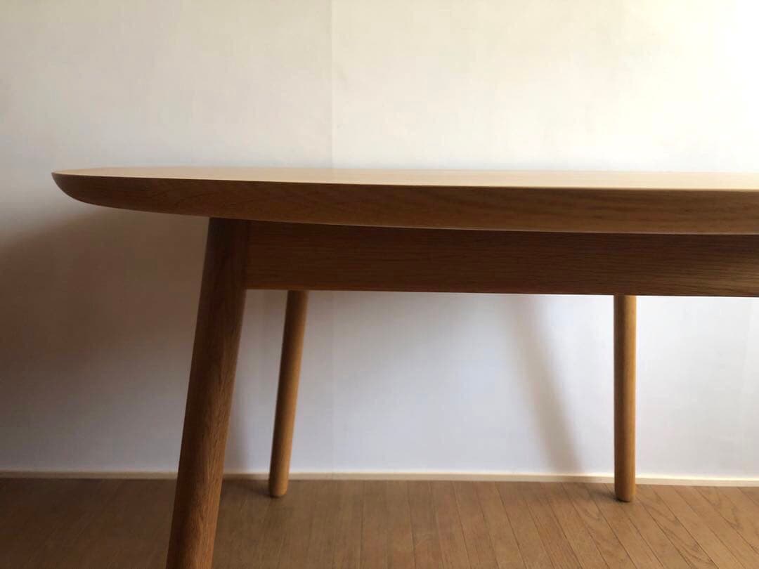 飛騨産業 cobrina コブリナ ダイニングテーブル オーク無垢材 半円 節有