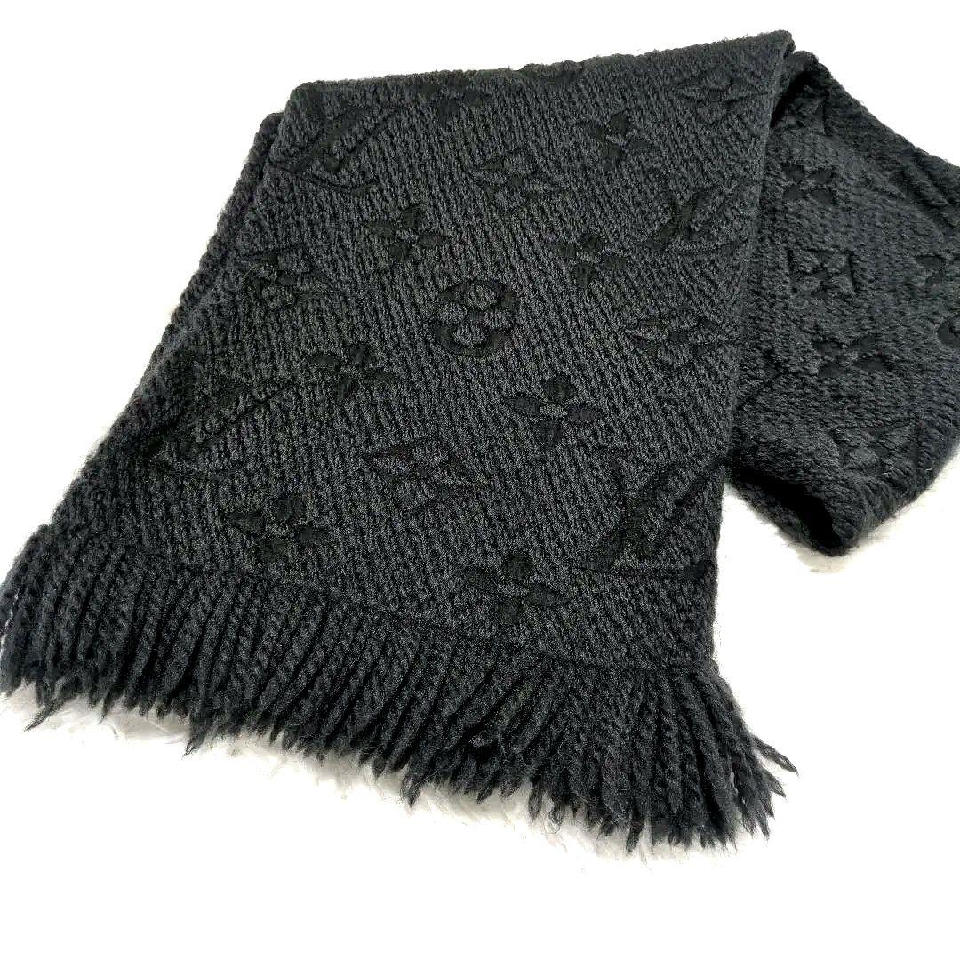 ルイヴィトン マフラー エシャルプ ロゴマニア 黒