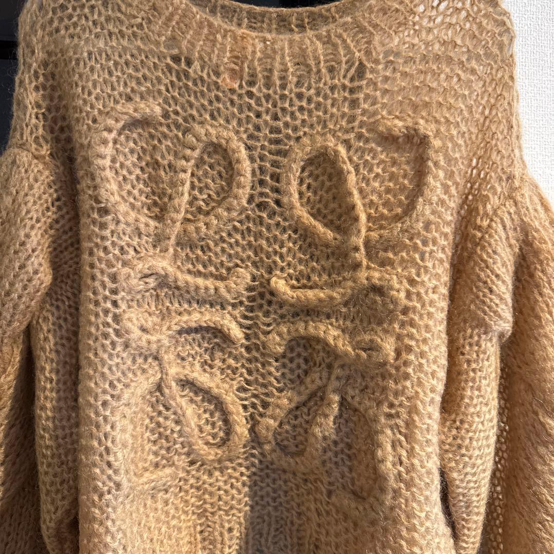 LOEWE アナグラム　ベージュモヘアニット