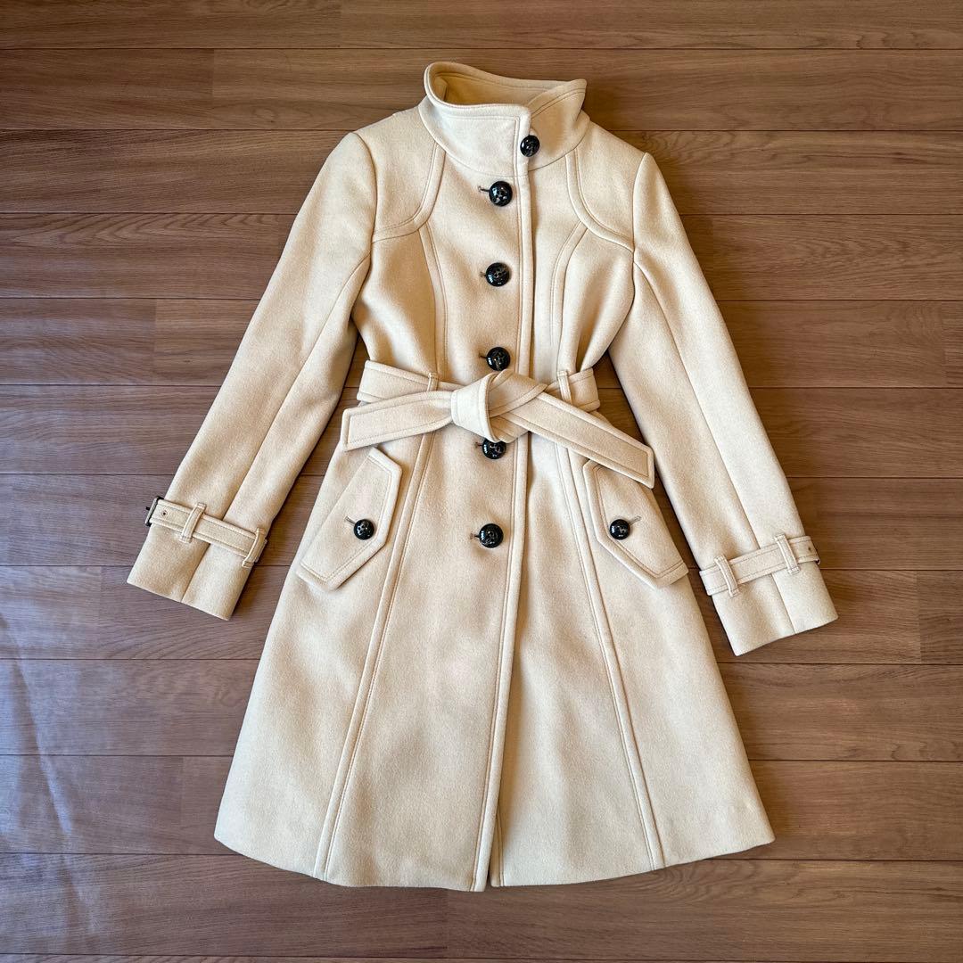 BURBERRY BLUE LABEL アンゴラ混 ロングコートです。