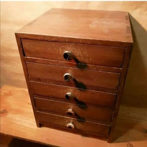 木製アンティーク 5段引き出し w30 d29 h40