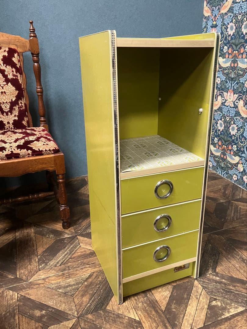 ヒジキ＊棚 チェスト 昭和レトロ レトロポップ 当時物 インテリア 緑