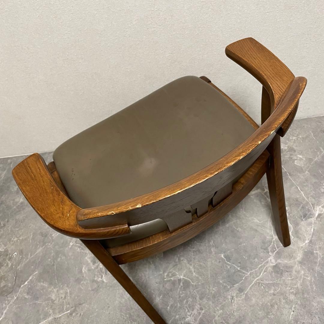 希少　辻木工　アームダイニングチェア② ヴィンテージ オーク無垢材 木製椅子