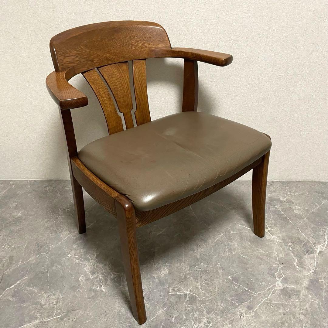 希少　辻木工　アームダイニングチェア② ヴィンテージ オーク無垢材 木製椅子