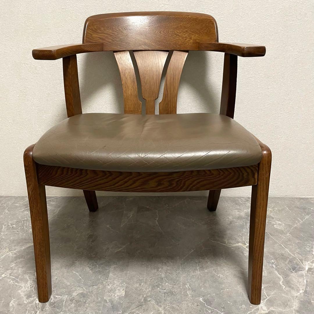 希少　辻木工　アームダイニングチェア② ヴィンテージ オーク無垢材 木製椅子