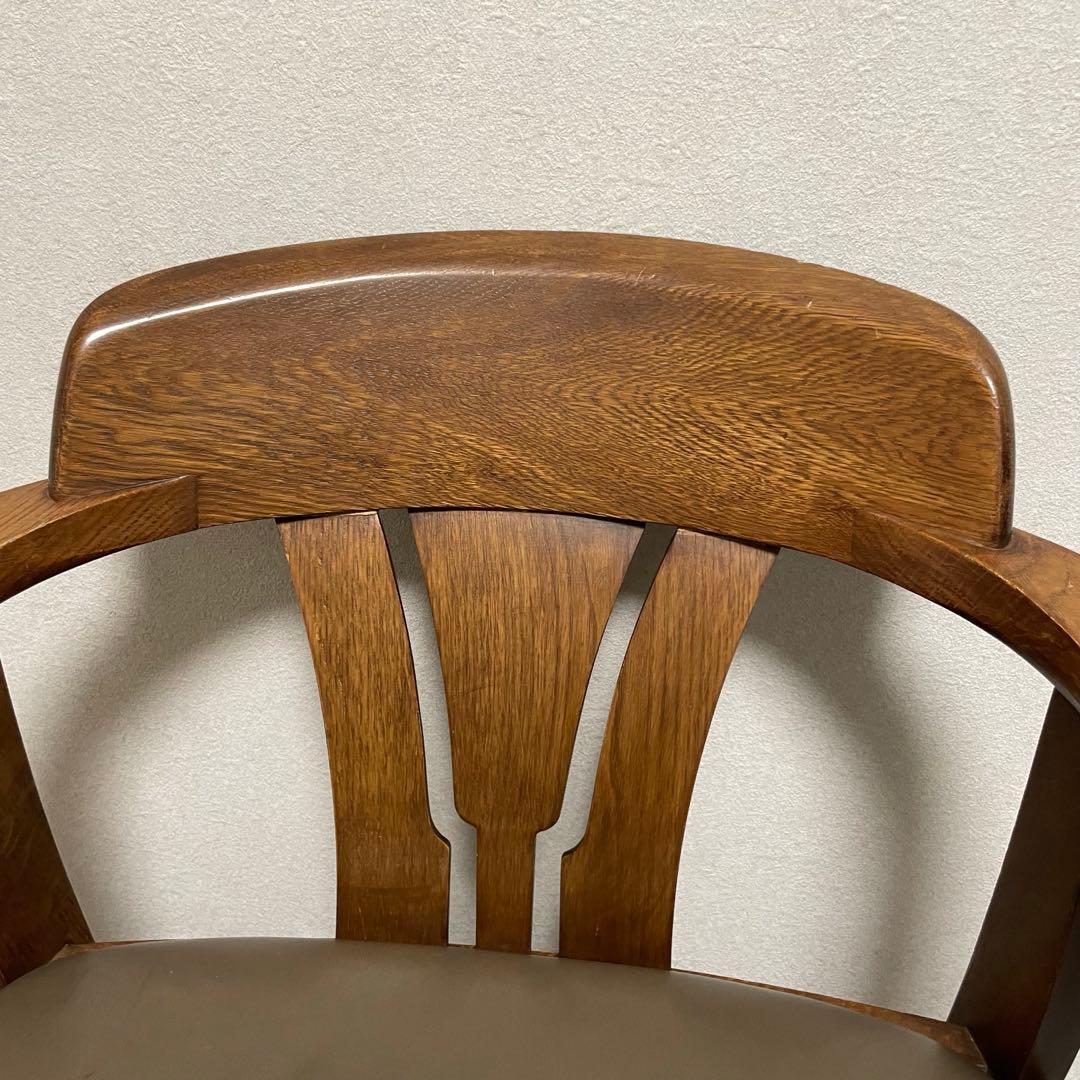 希少　辻木工　アームダイニングチェア② ヴィンテージ オーク無垢材 木製椅子