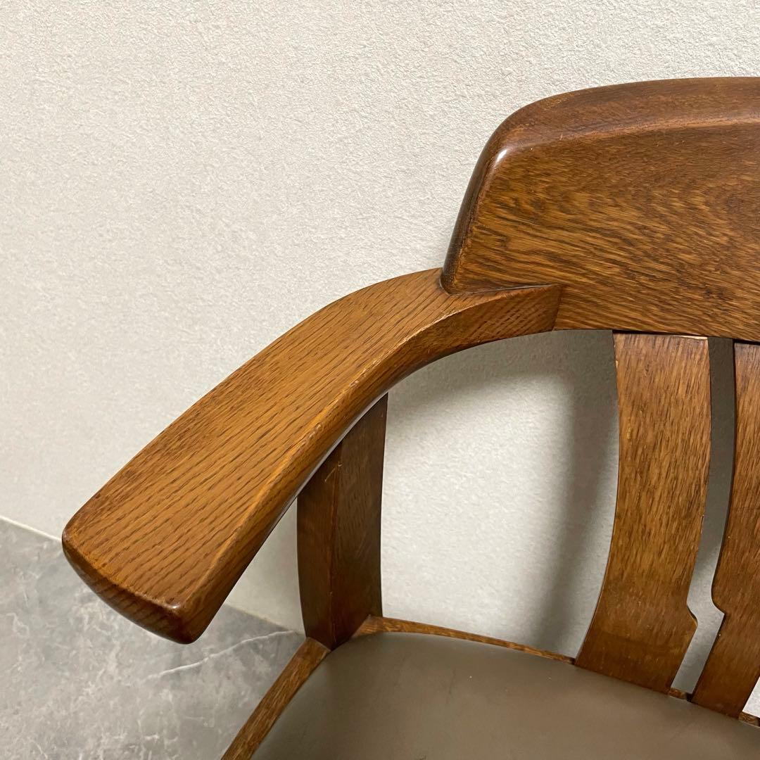 希少　辻木工　アームダイニングチェア② ヴィンテージ オーク無垢材 木製椅子
