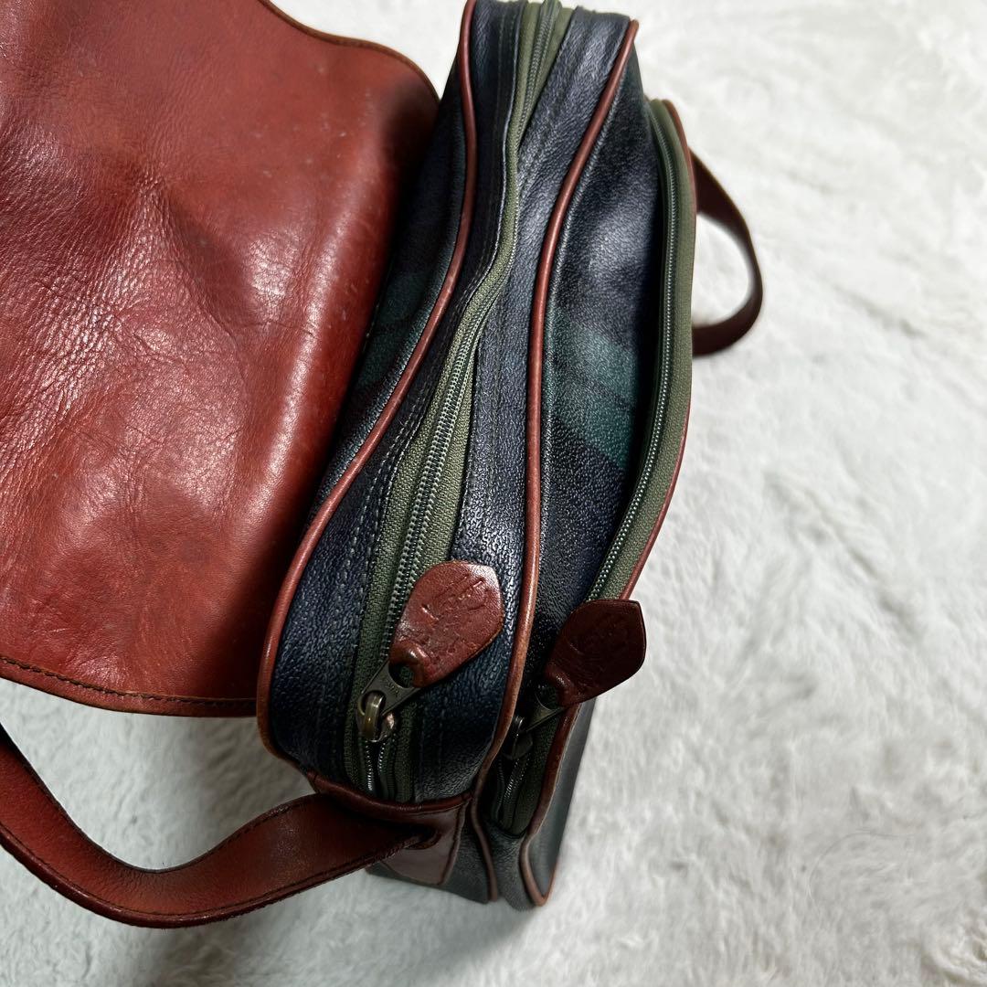 POLO RALPH LAUREN メッセンジャーバック　PVCレザー 緑