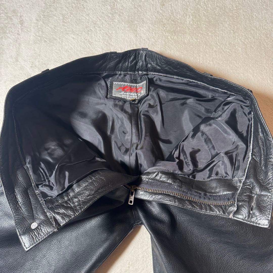 ★美品★ヴィンテージ　レザーフレアパンツ　牛革　ビックサイズ　L L