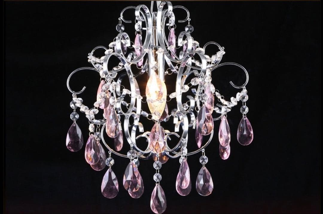 ピンククリスタルシャンデリア