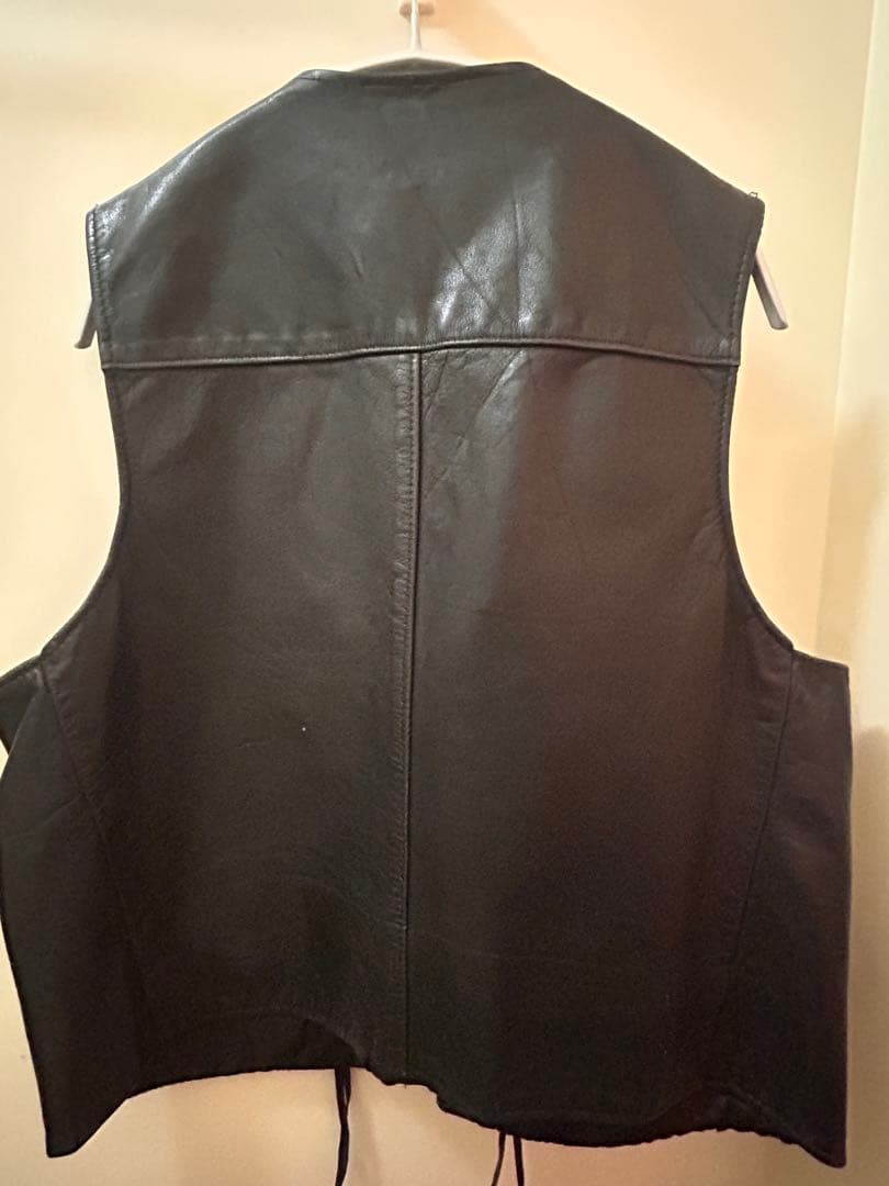 ノ*チ様 90s Schott レザーベスト WESTERN USA製 本革 黒