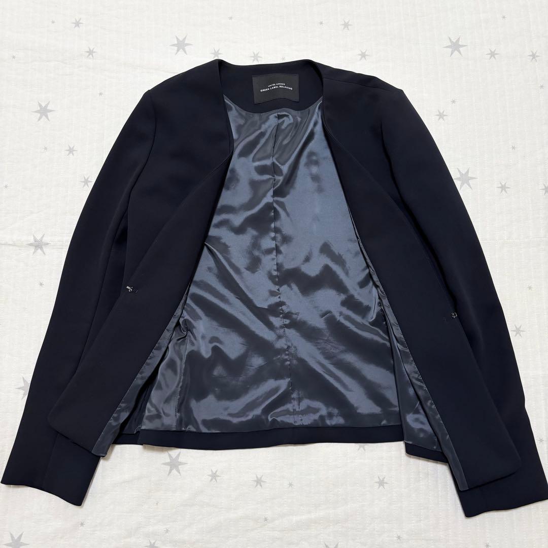 グリーンレーベルリラクシング　ノーカラー ダブルクロス パンツスーツ Mサイズ